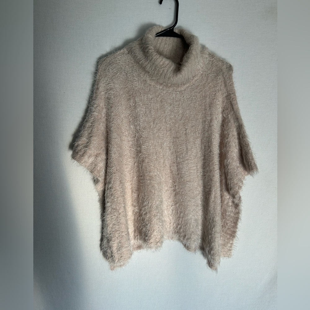 White crow poncho/shrug type sweater